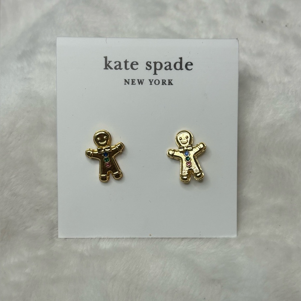 Kate Spade‎ Gingerbread Man Gingerbread Cookie Holiday Stud Earrings